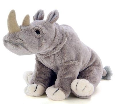 7262c 日本進口  好品質 可愛犀牛動物擺件裝飾品絨毛娃娃玩偶玩具送禮禮物