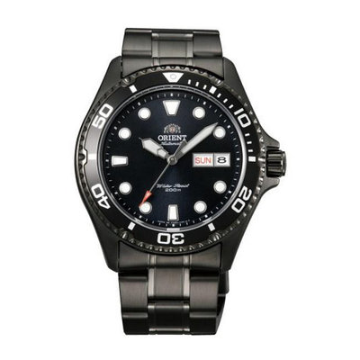 「官方授權」ORIENT東方錶 200m潛水機械錶 鋼帶款 黑色 FAA02003B