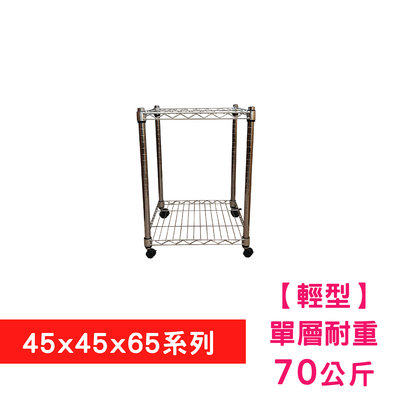 【我塑我形】45X45X65CM 二層附輪收納式鐵力士架 波浪架 鐵架 收納架 置物架 電器架 展示架 貨架 層架