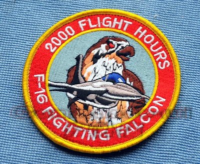 美國空軍USAF F-16戰隼/Fighting Falcon戰斗機 飛行2000小時徽章