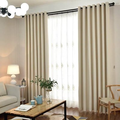 下殺 《ulklk601》北歐風遮光窗簾現代簡約純色加厚隔熱客廳臥室飄窗布網紅ins歐式