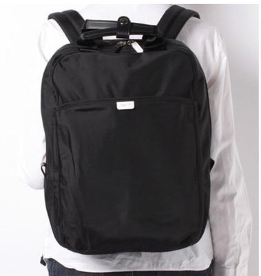 小Z代購#雙肩包可以裝電腦agnesb黑色後背包大容量通勤包