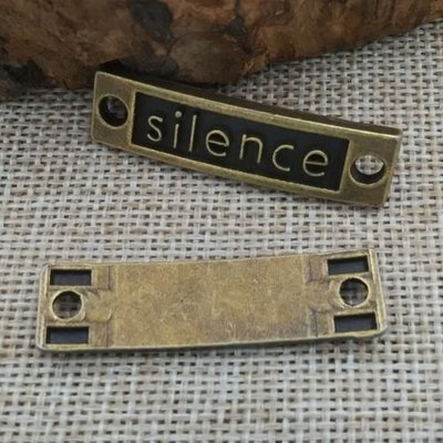 【匠真手作材料】…～古銅色矩形Silence連接件～35*10mm…一份3個10元
