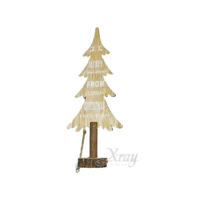 木製英文樹38CM，聖誕節/聖誕樹/聖誕木製品/佈置/裝飾/擺飾/道具/交換禮物，X射線【X020749】