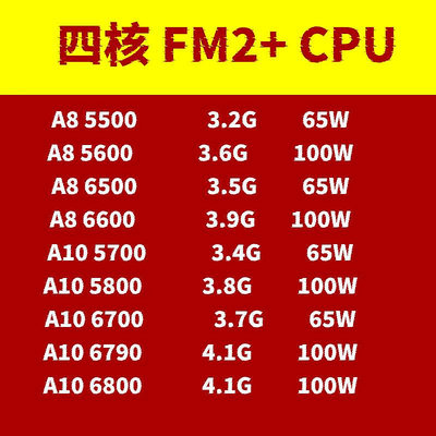 AMD A10 5700 5800 6700 6800 A8 5500 5600 6500 6600四核FM2CPU
