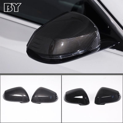 適用於 BMW X1 iX1 U11 2023-2024 LHD ABS 碳纖維/黑色汽車後視鏡蓋罩裝飾貼紙汽車配件