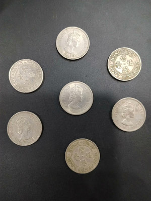 二手 香港硬幣1958-1975年英女皇伊利沙伯二世硬幣5毛五毫銀 錢幣 紀念幣 紙幣【古幣之緣】1125