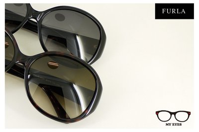 【My Eyes 瞳言瞳語】女性精品品牌Furla 復古圓框太陽眼鏡 時尚俐落 黑色賣場(SU4812)