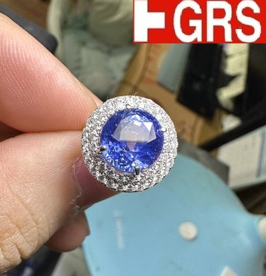 【台北周先生】天然無燒錫蘭藍寶石 7.05克拉 濃郁鮮豔 乾淨IF~VVS 近皇家藍 鑽石切割 18K美戒 送GRS證書