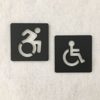 簡約設計 壓克力無障礙設施 殘障廁所標示牌 指示牌 辦公大樓 商業空間