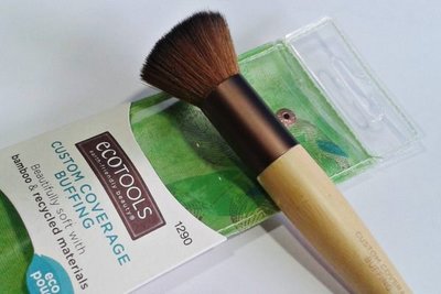 【愛來客 】美國直送~古銅色Ecotools Custom Coverage Buffing Brush 平頭化妝刷腮紅刷蜜粉刷