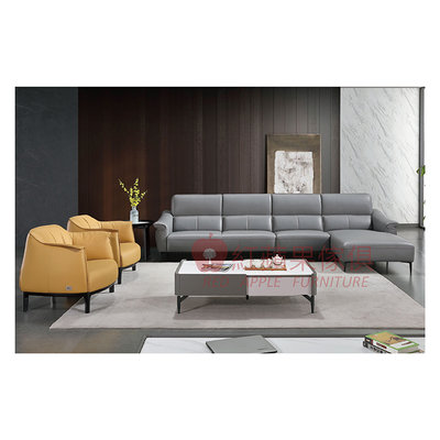 [紅蘋果傢俱]義式LJ8051沙發(另售 茶几 地櫃 單椅) L型沙發 皮沙發 牛皮沙發 實木內框架 極簡 義式客廳