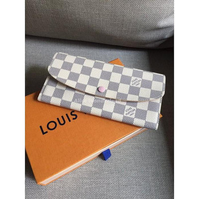 Louis Vuitton LV N41625 Emilie 白色棋盤格 釦式長夾 錢包 粉色內襯 現貨
