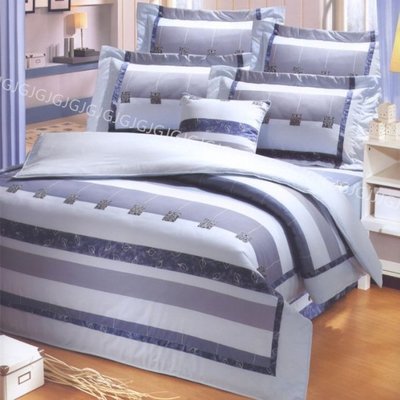 三寶家飾~藍2950 雙人床罩組 專櫃畢卡索美國綿台灣製造 100%純綿精梳棉美國棉床組，加高床可使用，可訂做任何尺寸。