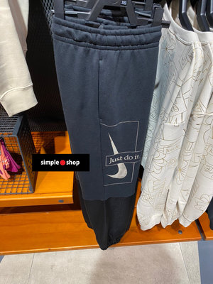 【Simple Shop】NIKE Icon Clash 運動長褲 縮口褲 棉質 黑色 銀字 女款 DC0655-010