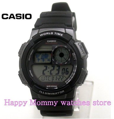 【 幸福媽咪 】網路購物、門市服務 CASIO 卡西歐 公司貨 電子數位膠帶錶 AE-1000W-1B