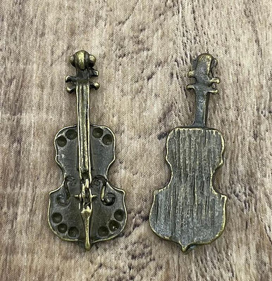 【匠真手作材料】…～古銅色無孔小提琴飾品～11*28mm…一份4個10元