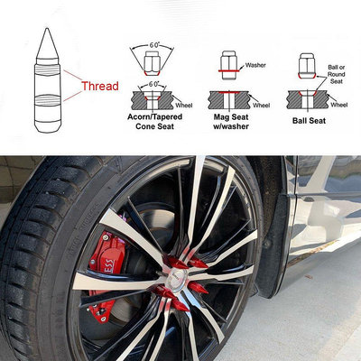 RAYS汽車改裝輪轂尖頭螺絲防盜輪胎螺母螺帽鋁合金外六角螺絲--請議價
