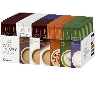 《FOS》日本 AGF Blendy CAFE LATORY 濃厚 咖啡 抹茶 6種 (100入) 團購 下午茶 熱銷