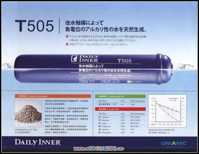 【年盈淨水】 小t33 DAILY INNER T505 負電位檢性濾心《免運費》