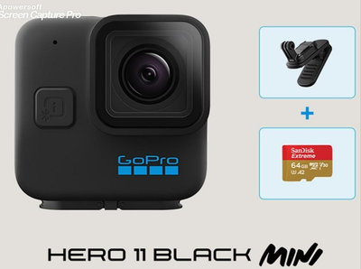 【GoPro】HERO11 Black Mini一手掌握組(H11Mini+磁吸旋轉夾+64G)(公司貨)