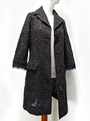 ISABELLE WEN 溫慶珠 專櫃 黑色 精緻 簍空 絲質 蕾絲 外套