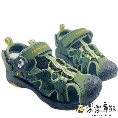 【樂樂童鞋】固特異GOODYEAR護趾涼鞋-綠色 另有兩色可選 G043-2 - 女童鞋 男童鞋 童鞋 運動涼鞋