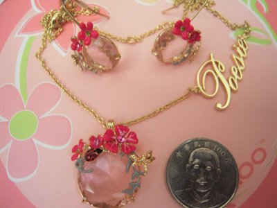 【巴黎妙樣兒】法國廠製造 Les Nereides 璀璨花園 果凍粉色金色蜻蜓寶石耳環