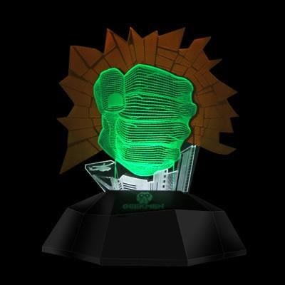 [現貨]綠巨人浩克2018復仇者 3D視覺立體燈 彩色閃燈特效 觸摸開關The Hulk錯覺燈 漫威英雄夜燈趣味創意禮物