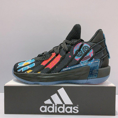 adidas Dame 7 GCA 男生 黑色 塗鴉款 墨西哥 亡靈節 骷髏頭 運動 籃球鞋 FZ3189