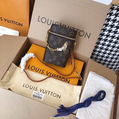 二手Louis Vuitton LV 經典Phone Box老花鏈條手機包M44914
