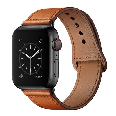 適用於蘋果手錶牛皮錶帶iwatch 5 4 3 2 1 智慧手錶腕帶 手錶帶apple watch新款真皮錶帶