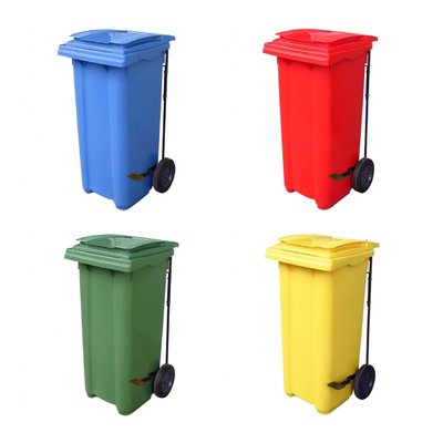 【Lulu】腳踏式回收托桶 RB-121G ┃ 拖桶 垃圾車 回收桶 分類桶 垃圾桶 垃圾子車 環保子車 垃圾拖桶 清潔
