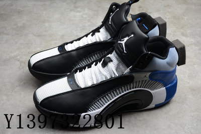 Air Jordan 35 x Fragment 黑白藍 閃電 鏤空 耐磨 籃球鞋 情侶