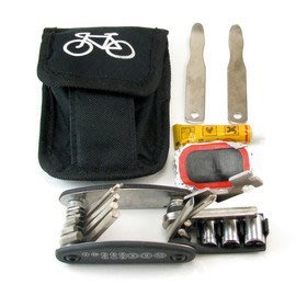隨身自行車工具組 腰包+補輪胎工具+13合一工具有螺絲 六角扳手 套筒等適合自行車野營隨身攜帶及家庭備用