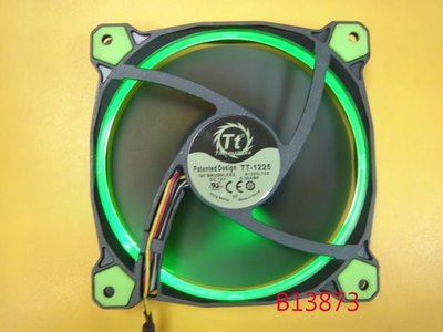 【全冠】TT-1225 極靜12公分LED風扇 綠燈 12*12*2.5公分 3線 DC12V0.3A (B13873)