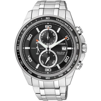 星辰 Eco-Drive光動能 鈦金屬三眼計時腕錶 CA0341-52E【神梭鐘錶】