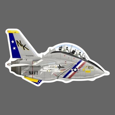 美國海軍 F-14  NK201 第33戰鬥機中隊 VF-33 Q版飛機貼紙 90mm