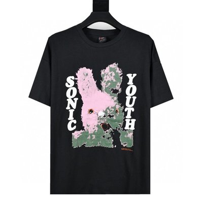【現貨免運】2022春夏新款 Sonic Youth 兔子Vintage復古印花情侶同款短袖T恤