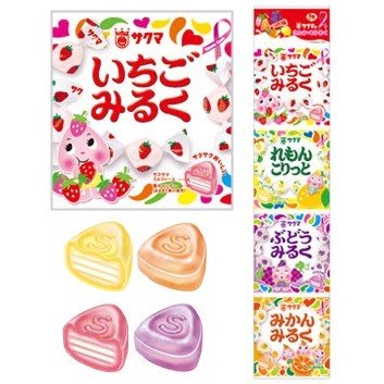 +東瀛go+佐久間 檸檬/蜜柑/葡萄/草莓 4連水果牛奶夾心糖 42g 硬糖 水果糖 日本必買 日本進口 sakuma
