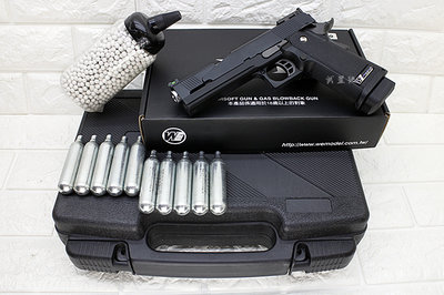 台南 武星級 WE HI-CAPA 5吋龍 全金屬 CO2槍 A版 + CO2小鋼瓶 + 奶瓶 + 槍盒 ( BB槍玩具
