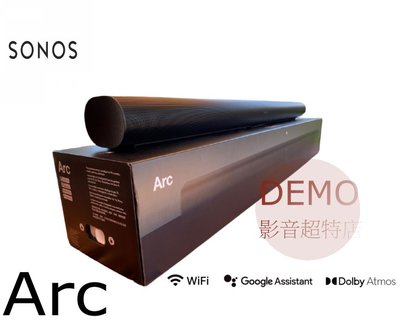 ㊑DEMO影音超特店㍿  Sonos  Arc  Dolby Atmos環繞音響喇叭 eARC AirPlay 2