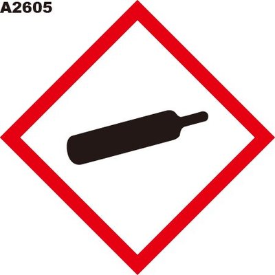 GHS危險物標示貼紙 A2605 危害標示貼紙 化學品貼紙 氣體鋼瓶 [飛盟廣告 設計印刷]