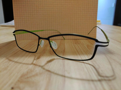 德製 正品 Margotte 眼鏡 鏡架 黑綠配 無螺絲 一體式 薄鋼 超輕