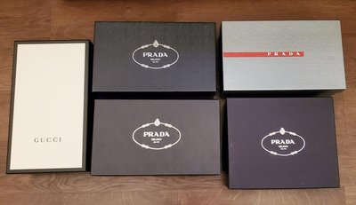 【便宜出清】歐洲名牌 義大利 GUCCI PRADA 經典 硬 紙盒 鞋盒 禮物盒 收納盒