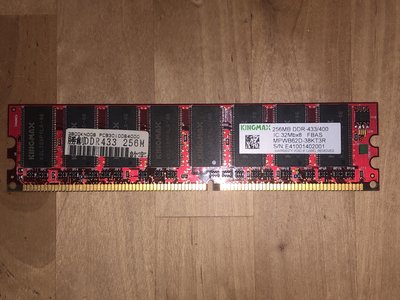 記憶體 KINGMAX勝創科技256MB DDR433/400 終身保固 現貨
