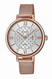 可議價 CASIO 卡西歐 SHEEN 玫瑰金米蘭錶帶施華洛世奇水鑽不鏽鋼腕錶 (SHE-4059PGM-7A)
