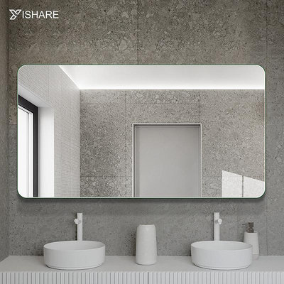 YISHARE 壁掛衛生間鏡子洗手間梳妝鏡洗漱臺化妝鏡貼墻無框浴室鏡