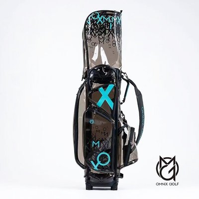 正品OMNIX高爾夫球包GOLF時尚PU皮防水透明炫彩男女士球包22新款~特價