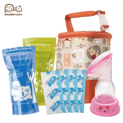 母乳冷凍袋160ml 集乳器 母乳儲存 保冷袋+母乳袋+集乳器+冰寶【A10100】